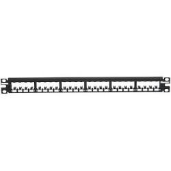 Patch Panel, 24 Port, All Metal, Black