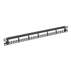 Patch Panel, 24 Port, All Metal, Black