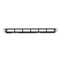 Patch Panel, 24 Port, All Metal, Black