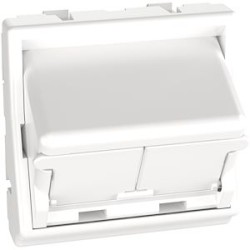 Plastron Angulaire 45x45 - 2 ports avec Volet - Blanc Artic - Livré en 2 parties
