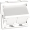 Plastron Angulaire 45x45 - 2 ports avec Volet - Blanc Artic - Livré en 2 parties