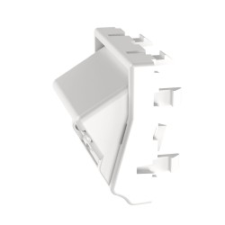 Plastron Angulaire 45x45 - 2 ports avec Volet - Blanc Artic - Livré en 2 parties
