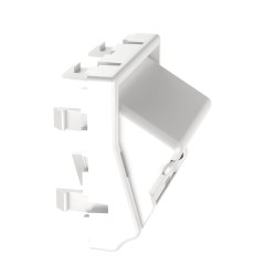 Plastron Angulaire 45x45 - 2 ports avec Volet - Blanc Artic - Livré en 2 parties