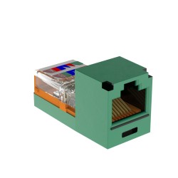 Module jack avec cadre de montage Mini-Com UTP RJ45,Cat5e,vert,Qté:1
