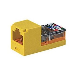 Module jack avec cadre de montage Mini-Com UTP RJ45,Cat5e,jaune,Qté:1