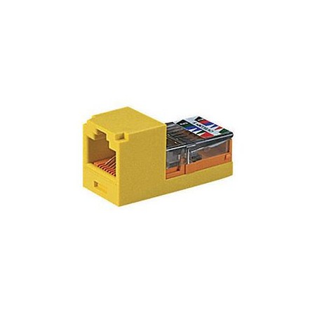 Module jack avec cadre de montage Mini-Com UTP RJ45,Cat5e,jaune,Qté:1