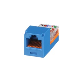 Module jack avec cadre de montage Mini-Com UTP RJ45,Cat5e,bleu,Qté:1