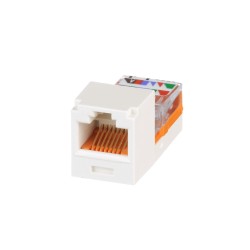 Module jack avec cadre de montage Mini-Com UTP RJ45,Cat5e,blanc cassé,Qté:1