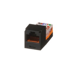 Module jack avec cadre de montage Mini-Com UTP RJ45,Cat5e,noir,Qté:1
