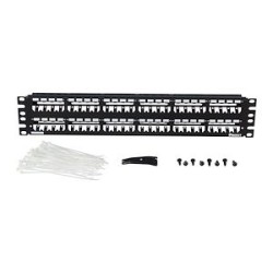 Patch Panel, 48 Port, with Labels, Black