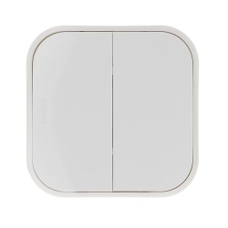 Double interrupteur ou va-et-vient saillie Profil Eco - Blanc