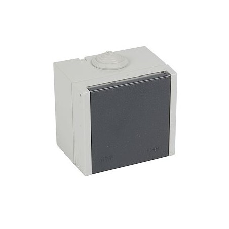 Prise étanche 3P+T à volet Plexo 20A 400V IP44 IK08 saillie - gris