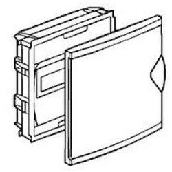 Coffret mini encastré - porte isolante blanc RAL9010 - 1 rang - 6+2 modules