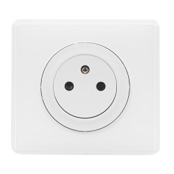 Prise de courant avec terre Céliane Surface avec plaque - blanc