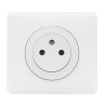 Prise de courant avec terre Céliane Surface avec plaque - blanc