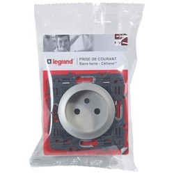 Prise de courant sans terre Céliane - titane avec support
