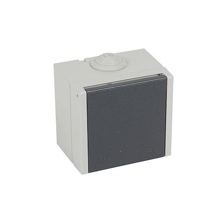 Prise étanche 3P+N+T à volet Plexo 20A 400V IP44 IK08 saillie - gris