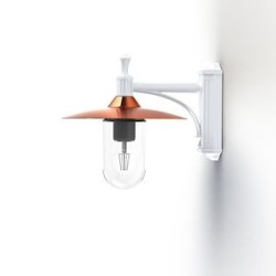 Applique Montana N°3 clair Dôme cuivre vernis- Blanc 001