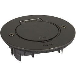 Platine de sol ronde à équiper de mécanisme Mosaic 1 poste - acier brun brossé