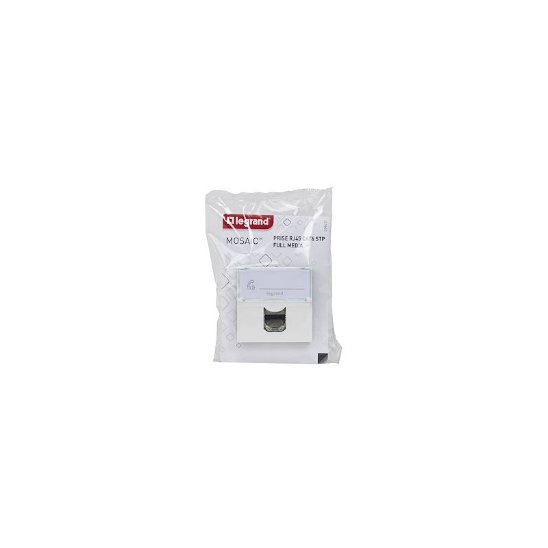 Prise RJ45 multimédia Mosaic catégorie6 STP 2 modules - blanc