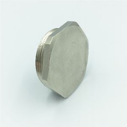 Bouchon plat 6 pans - Pg 9 - laiton nickelé