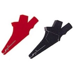 Jeu de pinces crocodiles isolees 660V dc rouge / noir