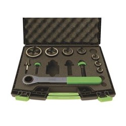 Coffret 5 poinçons et matrices e-vo3+, ISO 16 à 40, avec axes, Polydiam et clé