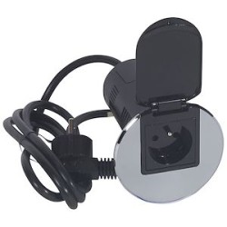 Module de bureau encastré avec 1 prise 2P+T et prise USB - métal