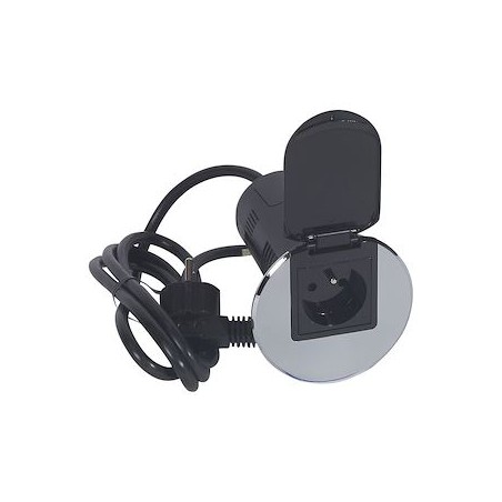 Module de bureau encastré avec 1 prise 2P+T et prise USB - métal