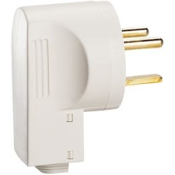 Fiche 2P+T 32A à sortie latérale par embout avec serre-câbles