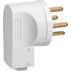 Fiche 3P+T 32A à sortie latérale par embout avec serre-câbles