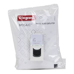 Prise RJ45 catégorie 6 FTP Mosaic 1 module - blanc