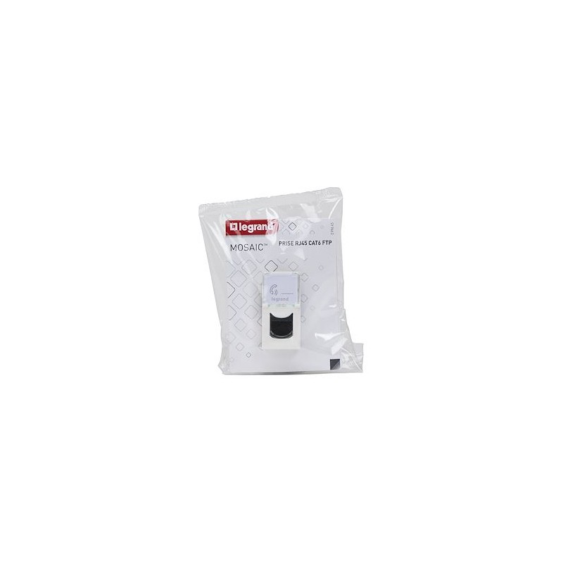 Prise RJ45 catégorie 6 FTP Mosaic 1 module - blanc