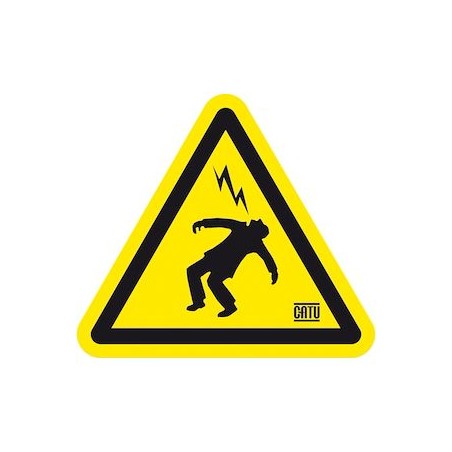 etiquette autocollante 'homme foudroye'