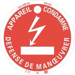 disque alu 'appareil condamne' 80mm