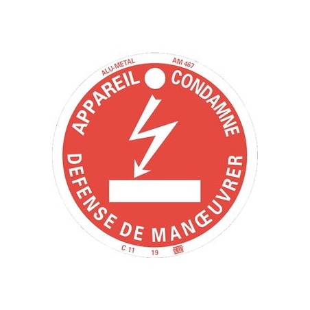 disque alu 'appareil condamne' 80mm