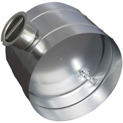 Registre manuel en acier galvanisé, à volet plein, raccordement D 80 mm