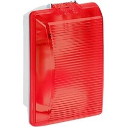 Hublot rectangulaire étanche Plexo avec diffuseur rouge pour lampe E27