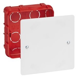 Boîte de dérivation pour maçonnerie avec couvercle et vis - 85x85x40mm