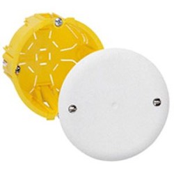 Boîte de dérivation pour plâtre - D65, prof. 40mm - avec plaque et vis