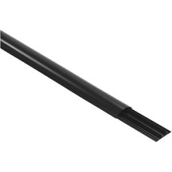 Passage de plancher PVC 3 compartiments 75x18mm - noir RAL9017