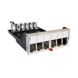 Cassette 6 ports pour panneau droit à équiper de connecteurs HDJ