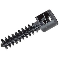 Embase noire protégée ultraviolets à cheville à écartement mural perçage D8mm