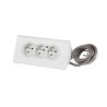 Rallonge 3x2P+T avec support tablette + 2 USB Type-A et cordon 1,5m - blanc