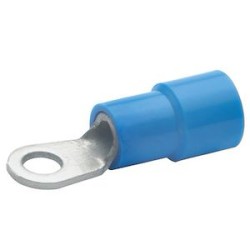 Cosse pré-isolée bleue à plage ronde section 1,5 à 2,5mm² bornage M4