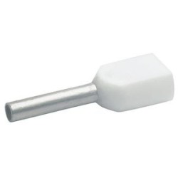 Embout de câblage isolé blanc pour 2 fils de 0,5²x8