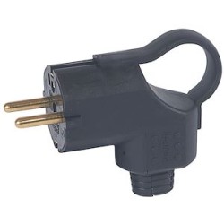 Fiche borne à vis 2P+T 16A IK08 à sortie latérale à anneau