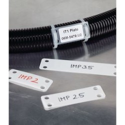 Plaquette d'identification en PA66, blanc, taille 88,9x19,1 mm, imprimable