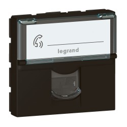 Prise RJ45 multimédia Mosaic catégorie6 STP 2 modules - noir mat