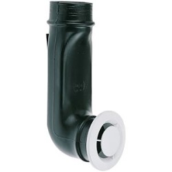 Pb 80 l - bouche fixe d'extraction avec manchon coude diamètre 80